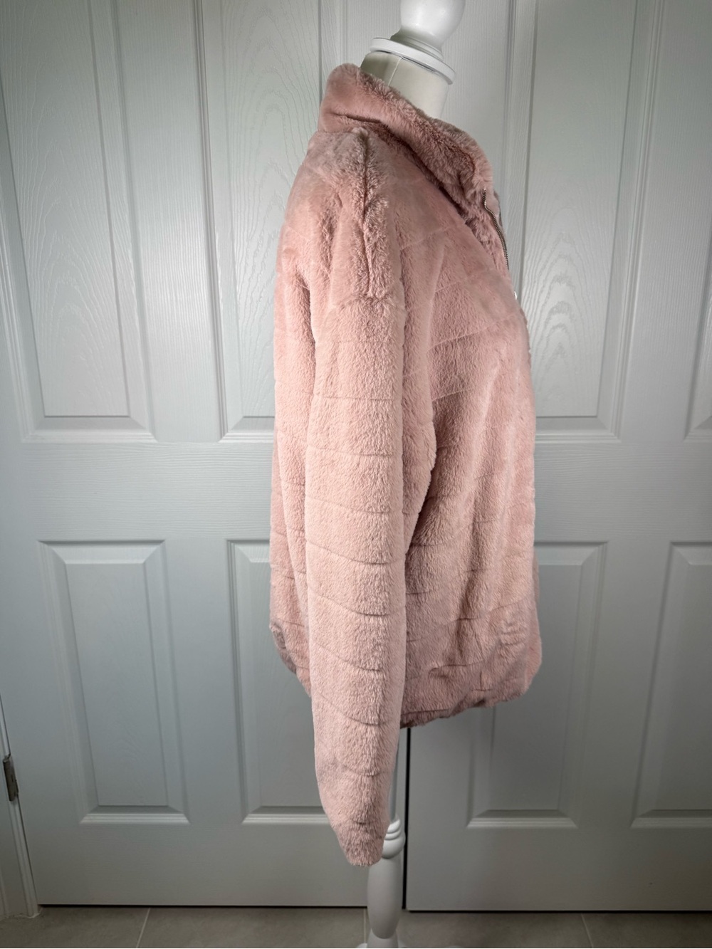 Faux Fink Simply Faux Fur Rabbit Jacket Large Y2K Teddy Bear Plush Zip Up cozy - Picture 4 of 11
